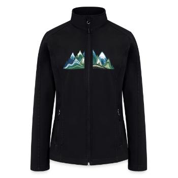 Mountains Landscape Dot Art - Women’s Soft Shell Jacket - black - Front