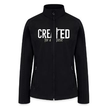 Created for a purpose design - Women’s Soft Shell Jacket - black - Front