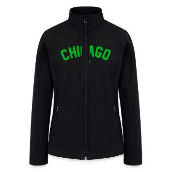 CHICAGO SHAMROCK - Women’s Soft Shell Jacket - black - Front