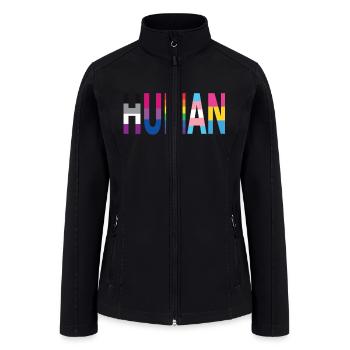 human, various queer flags 1 - Women’s Soft Shell Jacket - black - Front