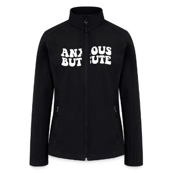 Anxious But Cute Retro Vibes - Women’s Soft Shell Jacket - black - Front