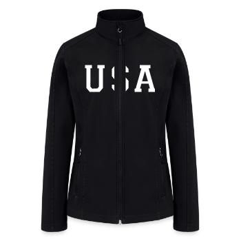 USA Tee - Women’s Soft Shell Jacket - black - Front