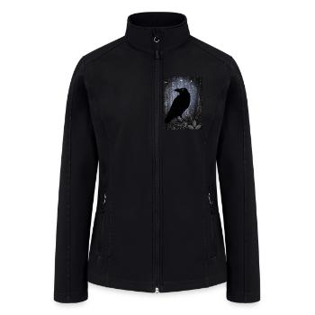 Gothic style raven moonlight fire - Women’s Soft Shell Jacket - black - Front