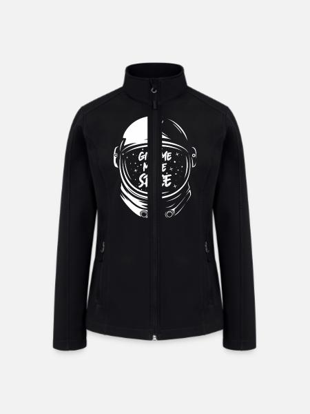 Give Me More Space Astronaut - Women’s Soft Shell Jacket - black