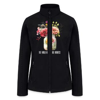 Summer Wildflower world kindness - Women’s Soft Shell Jacket - black - Front