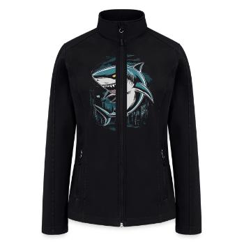 Angry Shark - Women’s Soft Shell Jacket - black - Front