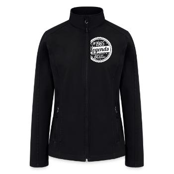 1965 Legends Birthday Vintage Stamp - Women’s Soft Shell Jacket - black - Front