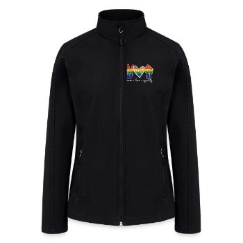 LGBTQ Pride Peace Love Equality Design  - Women’s Soft Shell Jacket - black - Front