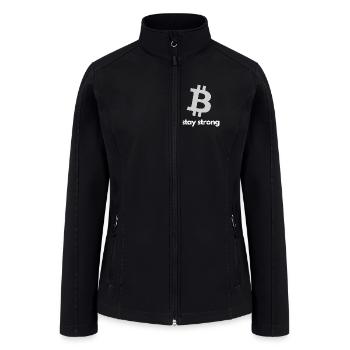 Minimalist Bitcoin Logo – Clean Crypto Streetwear - Women’s Soft Shell Jacket - black - Front