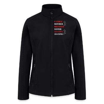 family Connection Heritage Tree Generation History - Women’s Soft Shell Jacket - black - Front