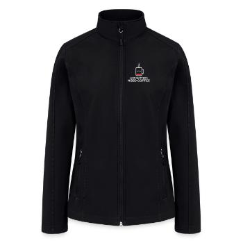 Low Battery Coffee Mug Illustration - Women’s Soft Shell Jacket - black - Front