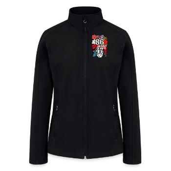 Subtle 8647 Anti Trump Floral 86 47 Boho - Women’s Soft Shell Jacket - black - Front