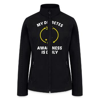 My Diabetes Awareness Is Daily - Women’s Soft Shell Jacket - black - Front