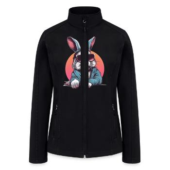 Hip Hop Bunny With Sunglasses Easter - Women’s Soft Shell Jacket - black - Front