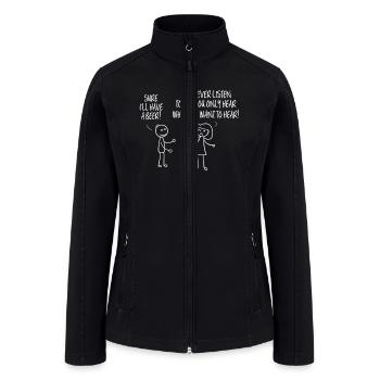 Funny Listen Relationship Couple - Women’s Soft Shell Jacket - black - Front