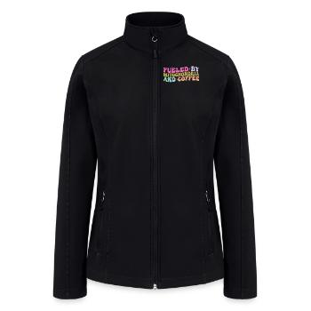 Fueled By Mitochondria Coffee Biology Teacher - Women’s Soft Shell Jacket - black - Front