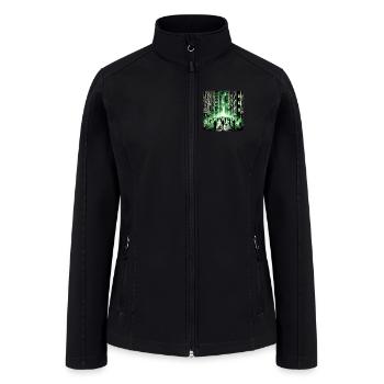 Zombie Apocalypse Green Glow Urban Horror Scene - Women’s Soft Shell Jacket - black - Front