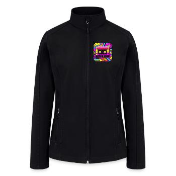 Vintage 80er Party Motto - Women’s Soft Shell Jacket - black - Front