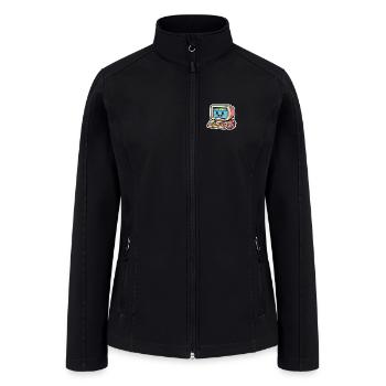 Retro Computer Mascot "Hello World" - Cute Tech Il - Women’s Soft Shell Jacket - black - Front