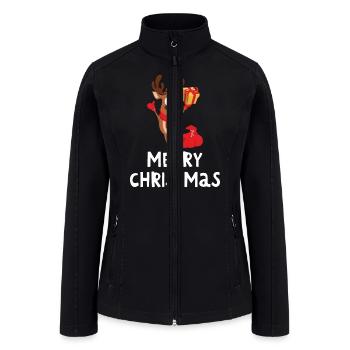 Merry Christmas Funny Christmas Design - Women’s Soft Shell Jacket - black - Front