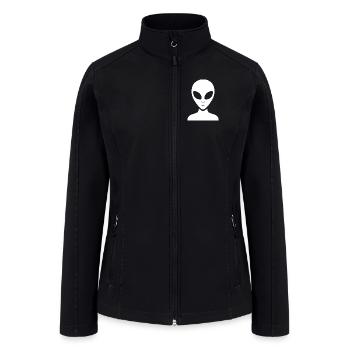 Minimalist alien portrait silhouette face - Women’s Soft Shell Jacket - black - Front