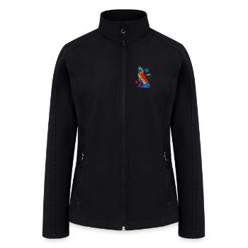 Majestic Wolf Howling in its Vibrant Habitat - Women’s Soft Shell Jacket - black - Front