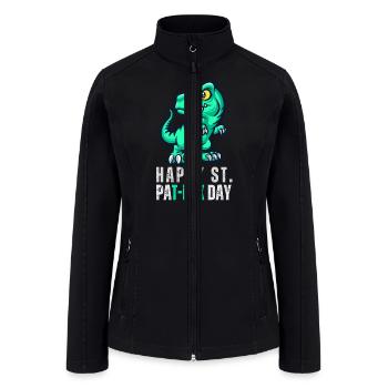 Saint Patrick s Day Happy St Pat T Rex - Women’s Soft Shell Jacket - black - Front