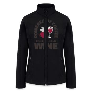 Coffee Wine Drinking Caffeinated Wine Drinker - Women’s Soft Shell Jacket - black - Front