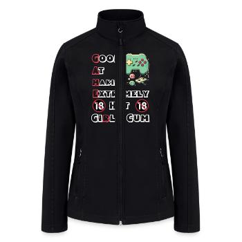 Good At Making Extremely Hot Girls Cum Funny Gamer - Women’s Soft Shell Jacket - black - Front