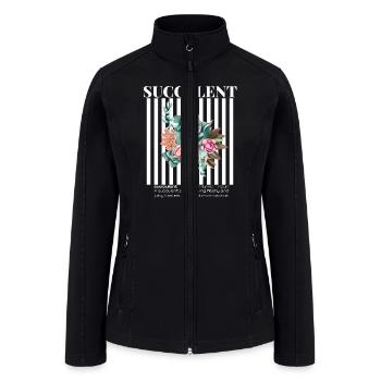 Succulent - White - Women’s Soft Shell Jacket - black - Front