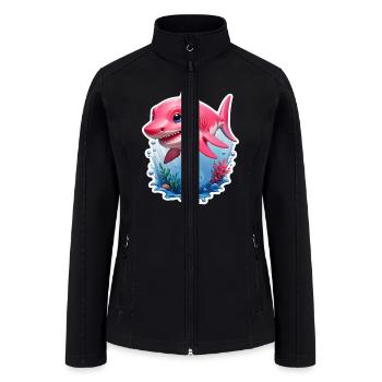 Pink Shark - Women’s Soft Shell Jacket - black - Front