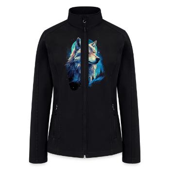Wolf Moon Howling Lone - Women’s Soft Shell Jacket - black - Front