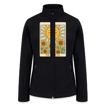 The Sun Tarot Card - Women’s Soft Shell Jacket - black - Front