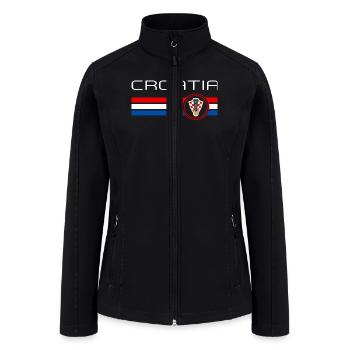 Football - Croatia (Away Blue) - Women’s Soft Shell Jacket - black - Front
