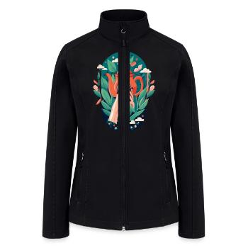 The Tea Tarot Card - Women’s Soft Shell Jacket - black - Front