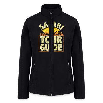 Funny Safari Guide Art For Men Women Kids Zoo - Women’s Soft Shell Jacket - black - Front