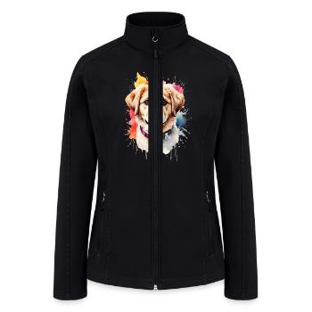 Watercolor Anatolian Shepherd Puppy - Women’s Soft Shell Jacket - black - Front