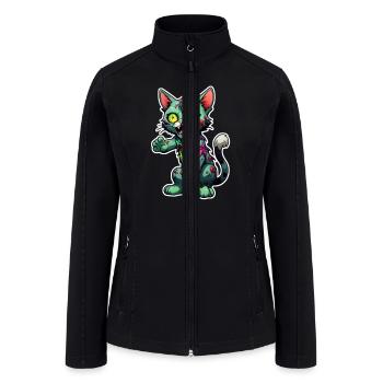 Green Zombie Cat - Women’s Soft Shell Jacket - black - Front