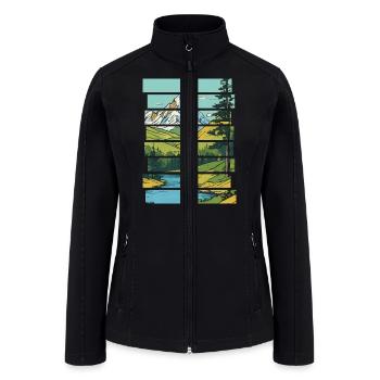 Vintage Mountain Landscape - Women’s Soft Shell Jacket - black - Front