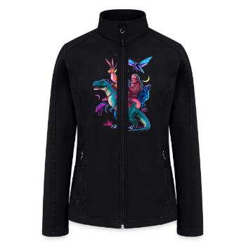 Cryptozoology Cryptid Bigfoot Jackalope Mothman - Women’s Soft Shell Jacket - black - Front