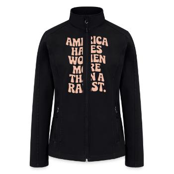 Anti Trump Anti MAGA Protest Feminist Activist - Women’s Soft Shell Jacket - black - Front