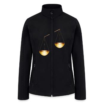 Golden Libra Balance Symbol in a Precious Style - Women’s Soft Shell Jacket - black - Front