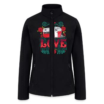 Vintage Camper Love - Women’s Soft Shell Jacket - black - Front
