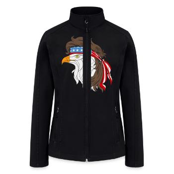 Eagle Head American USA Flag 4th of July Gifts - Women’s Soft Shell Jacket - black - Front