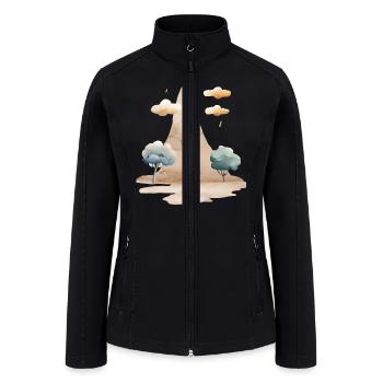 Sandy Hill Landscape with Trees - Women’s Soft Shell Jacket - black - Front