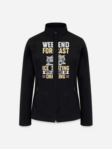 Funny Skating Ice Skating Saying - Women’s Soft Shell Jacket - black