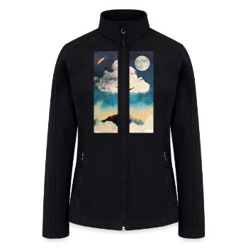 Portrait of Moonlight Dancing Among the Stars - Women’s Soft Shell Jacket - black - Front