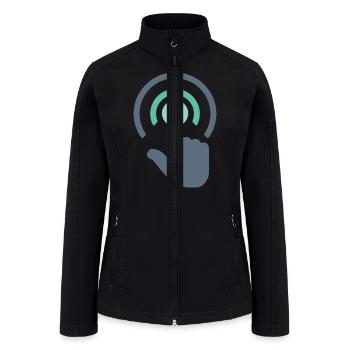 Touch screen hand gesture icon - Women’s Soft Shell Jacket - black - Front