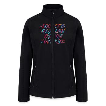 Alphabet Colorful - Women’s Soft Shell Jacket - black - Front