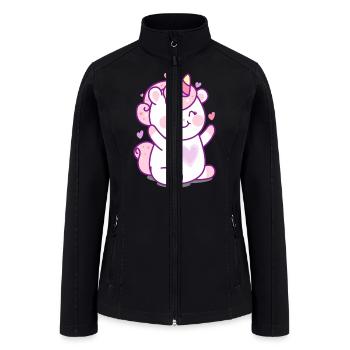Cute Unicorn Design - Women’s Soft Shell Jacket - black - Front